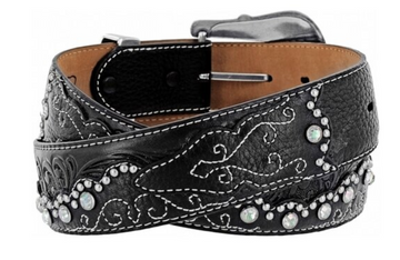 Leegin Women's Kaitlyn Crystal Belt Black